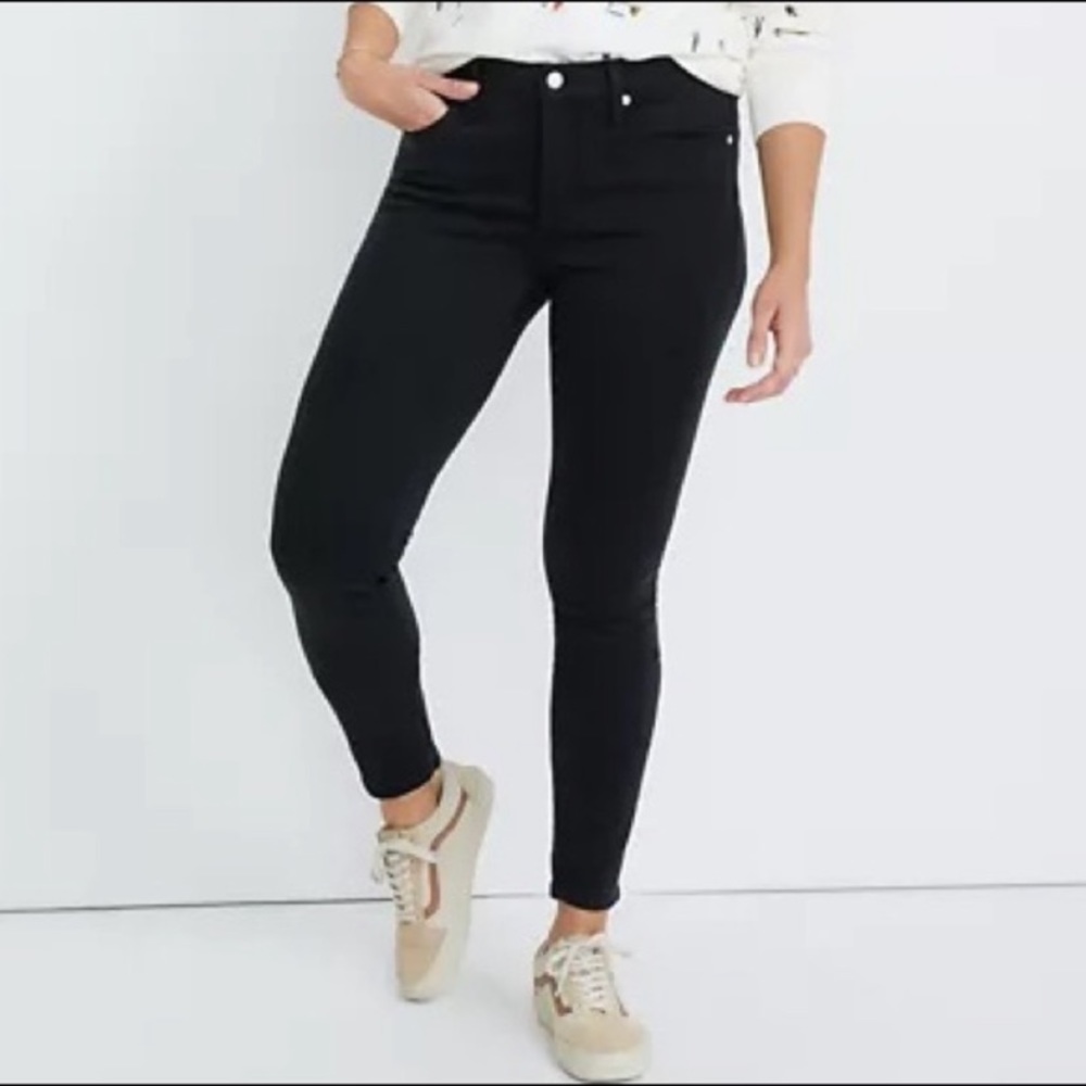 Madewell 9” Mid Rise Skinny Jeans In Washed Black Size 28